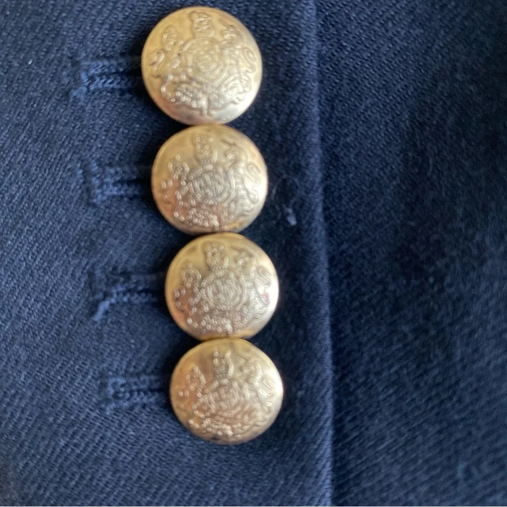 J. CREW Women’s Black Schoolboy Gold tone Buttons Wool Blazer Size 2